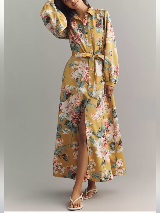 Anthropologie Dresses & Skirts - Mona Silken Maxi Shirtdress